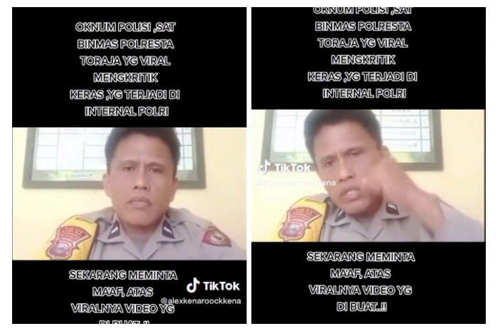 <p>Ket. Foto: Viral VIDEO Aksan Anggota Polisi di Sulsel Beberkan Kebobrokan Institusi Polri (Foto/tiktok/@alexkenaroockkena)</p>
