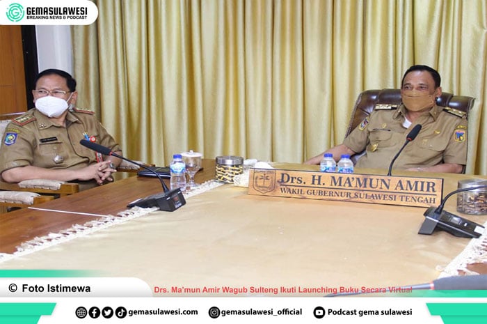 <p>Ket Foto: Wagub Sulteng Ma&#8217;mun Amir didampingi Drs I Nyoman Sriadijaya MM Ikuti Launching buku Secara Virtual. (Foto/DKIPS Sulteng)</p>
