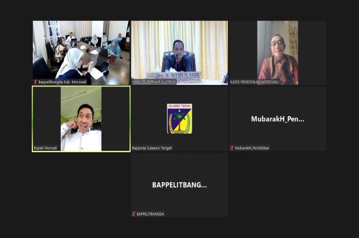 <p>Keterangan Foto : Rapat Virtual Pembangunan Sarana Pendidikan di Kawasan Lingkar Tambang Bahadopi Kabupaten Morowali, (Foto/Humas Pemprov Sulteng)</p>
