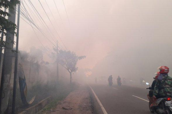 <p>Ket Foto: Asap Tebal Di Jalan Raya (Pinterest/@dailyasia)</p>
