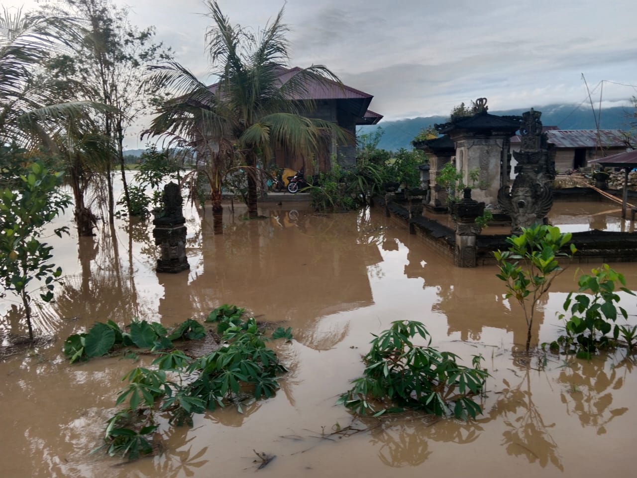 <p>Ket Foto: Banjir Balinggi Parigi Moutong Rendam Pemukiman Warga. (Foto/Isitimewa)</p>
