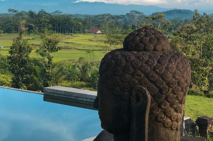 <p>Ket foto: Cantiknya pemandangan di wisata Watu Putih View Magelang (Foto/Instagram/watuputihview)</p>
